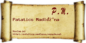 Patatics Madléna névjegykártya
